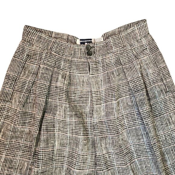 Vintage 80s Tapered Leg Dress Pants Womens Size 6 Gray Black Glen Check Baggy - Picture 3 of 8